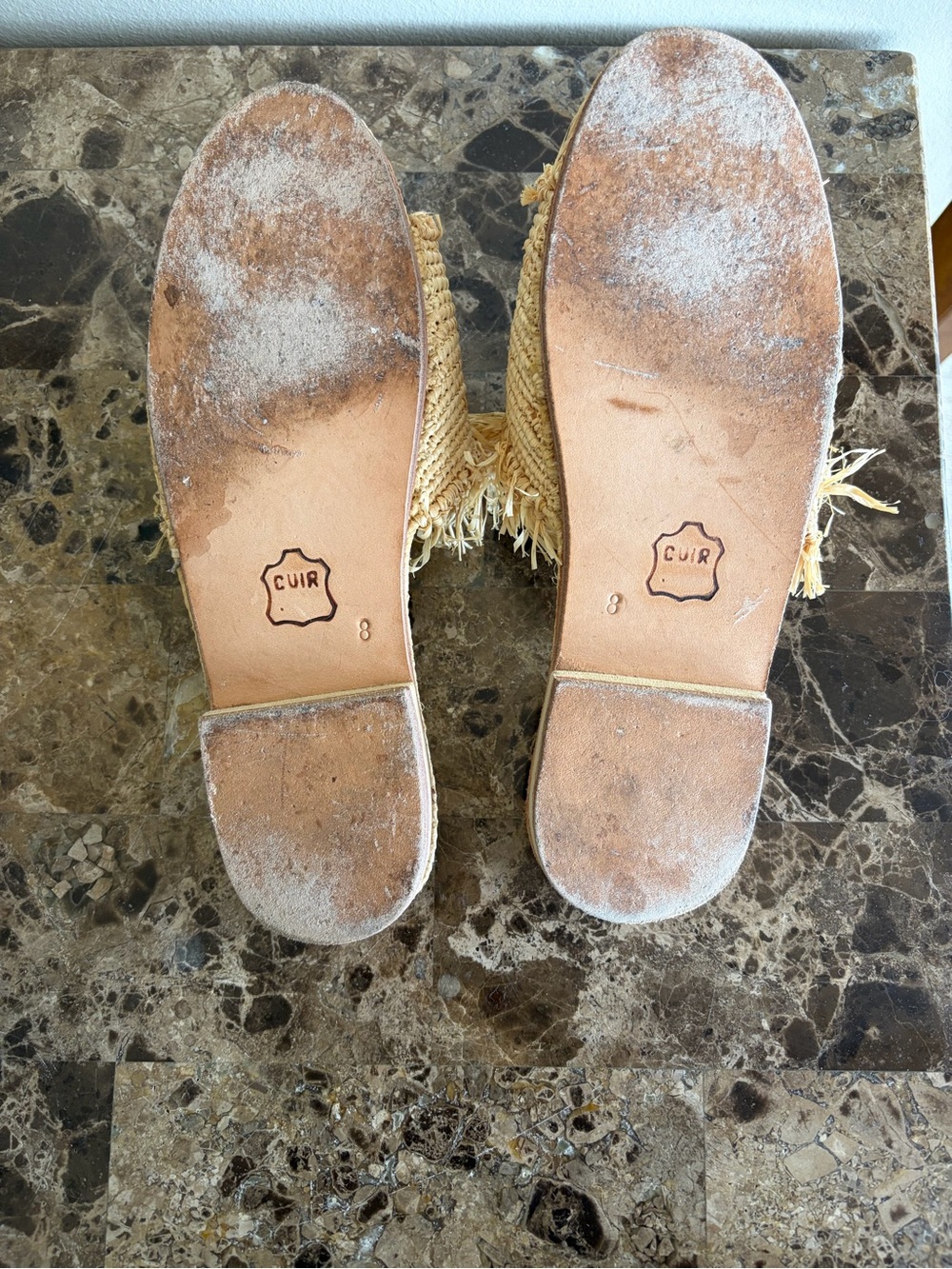 Natural Raffia Slide Sandals - Women - Picture 4 of 4